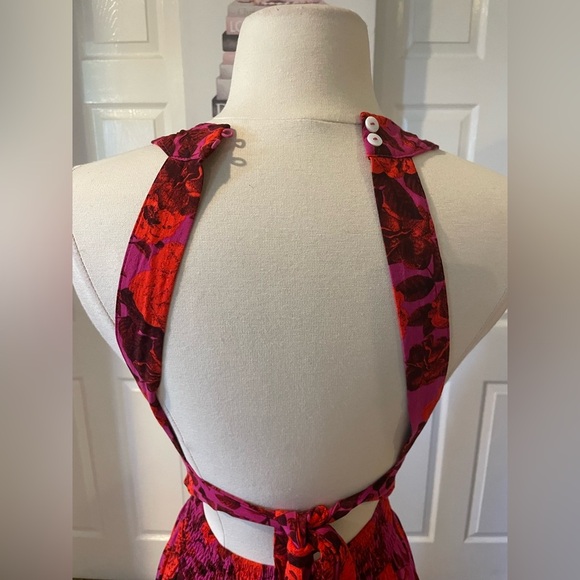 Anthropologie Red and Purple Floral Maxi Dress - Picture 6 of 9